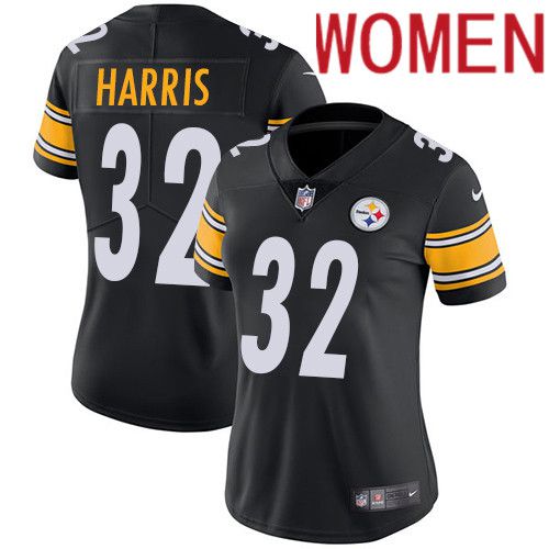 Women Pittsburgh Steelers #32 Franco Harris Nike Black Vapor Limited NFL Jersey->women nfl jersey->Women Jersey